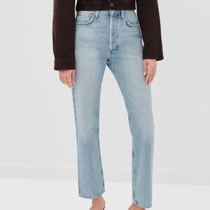 Agolde Women's Straight Leg Jeans in Light Blue